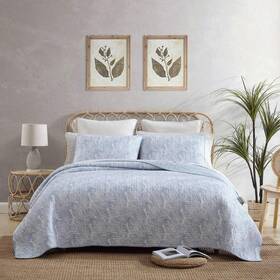 Ushsa91210301 Tommy Bahama Quilt Coverlet Full/queen 3-piece Adult Polyester Cotton In Blue