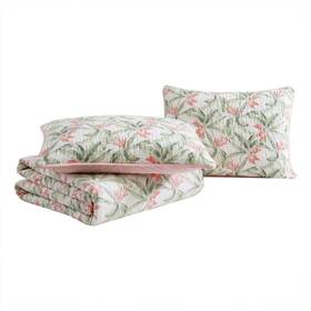 Ushsa91279863 Tommy Bahama Acapulco Palms Green 3-piece Full/queen Cotton Quilt-sham Set