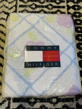 127183 Tommy Hilfiger Vintage Nos Full/queen Coverlet Beachcomber 88 X 92 In-pastels