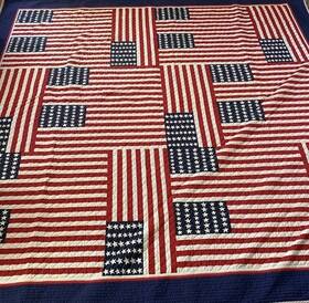 Pa-35207 Tommy Hilfiger Queen Patchwork American Theme Multicolor Quilt 90x90 In