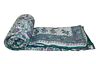 Tr10 Handmade Green Jaipuri Quilt Gifted Hand Block Printed Reversible Razai