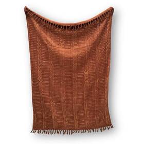 Tsth119p Trade Star 100% Cotton Soft Tassel Blanket Hand Block Print Throw Mud