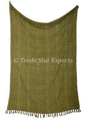 Tsth175p Trade Star 100% Cotton Blanket Hand Block Print Throw Cozy Blan