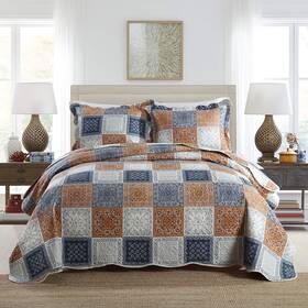 Travan 712109421258 3-piece Queen Quilt Sets With Shams Oversized Bedding Bedspread Reversible Co