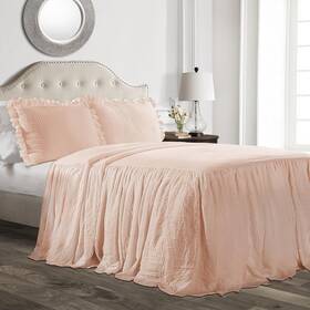 16t003708 Triangle Home Fashions Lush Decor Ruffle Skirt Bedspread Set - 3-piece Luxurious Farmhouse Bedding El