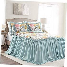 16t005384 Triangle Home Fashions Sydney Bedspread Set - Charming And Colorful Floral Leaf Design 3 Piece
