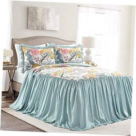 16t005385 Triangle Home Fashions Sydney Bedspread Set - Charming And Colorful Floral Leaf Design 3 Piece