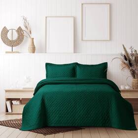 84292459 Tribeca Living King Brisbane Oversized Diamond Quilt Set Emerald Green -