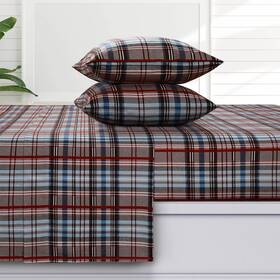 Tribeca Living 842941112301 Brentwood Plaid Flannel Twin Xl Sheet Set Super Soft 100% Cot