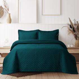 Tribeca Living 842941146481 Brisbane Oversized King Quilt Bedding Set Solid 3-piece Quilted Bedspread Co