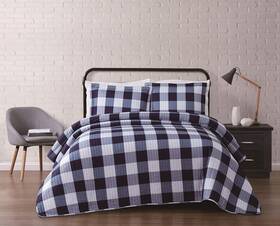 Qs2093bltx-2600 Truly Soft Everyday 783048031570 Twin Xl Quilt Sham Set - Buffalo Plaid Collection Navy