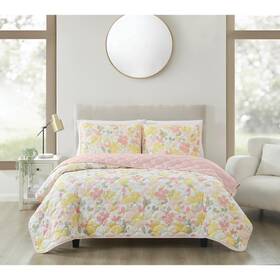 Qs5493fq-2600 Truly Soft Full/queen Quilt Set 3-pcs Microfiber Machine Wash Multi-colored