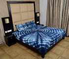 Ts-hb-230 Handmade Indigo Hand Tie Dye Shibori Bed Cover With Pillow