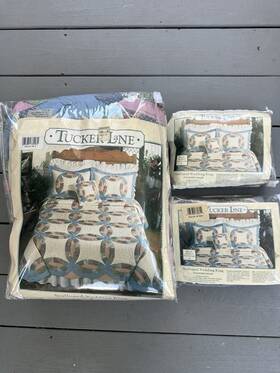 Tucker Lane 085989782284 Vintage Inspired Double Wedding Ring Quilt Deadstock King Two Shams Included