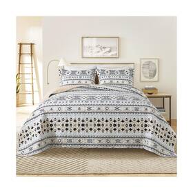 Tw3-qs-lvdongyinfu-bla-q Twinrun Boho Queen Quilt Bedding Set Lightweight Bedspread S... Fast Ship