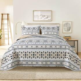 Tw4-qs-lvdongyinfu-bla-k Twinrun Boho King Quilt Bedding Set Lightweight Bedspread Size 98 106 Inch