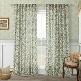 Tp-jhsyymcl-gll52108 Twopanels Olive Green Farmhouse Floral Curtains 108 Inches Long For Living Room Spring