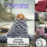 Tzg4646386 Large Chunky Knitted Blanket Soft Warm Hand Woven Thick Cotton