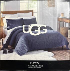 Ugg 008889011605 Dawn 2-piece Twin Quilt Set In Ocean