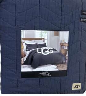 Ugg 008889011629 Dawn Ocean Blue Twin Quilt Set 68 Inch X96 New