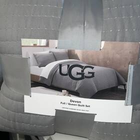 Ugg 008889191093 Devon 3-pc. Quilt Set Full/queen Seal Grey Ugg 008889191093 Devon 3-pc. Quilt Set Full/queen Seal Grey
