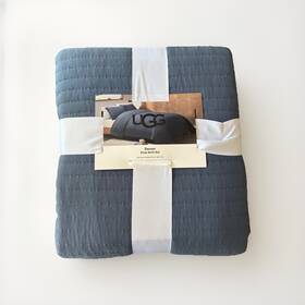 Ugg 008889263516 Devon King Quilt Set Gray Shams