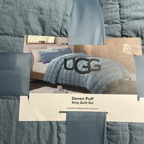 Ugg 008889341399 Devon Puff King Quilt Set Cove Nwt