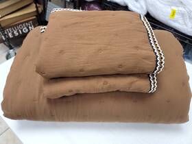 Ugg 008889348695 Devon Braid Queen Quilt Set Chestnut