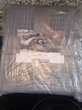 19108 Ugg Devon Twin/twin Xl Quilt Set Gray Quilted Reversible Machine Washable