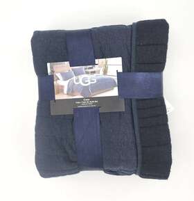 2452cs Ugg Crew 2-pc Quilt Sham Set Twin/twin Xl Navy Heather 66 Inch X90 New With Tags