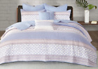 Uh13-0013 Urban Habitat Purple Geometric Stripe Cotton Blend Quilt Set King