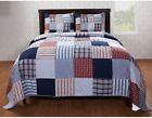 Unbranded Queen Size Nautical Americana Bedding 3-pc Quilt Set Red White Blue Country 5691764367697