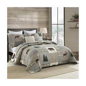 Uniclinens 639393953114 Quilt Set King Size 100% Cotton Quilted Bedding Bedspre
