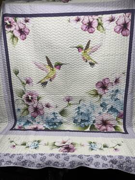 Uqt191-k Uozzi Bedding Floral Patchwork Quilt King Size White And Purple Lightw.. 102x86
