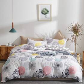 Uzbz38-k Uozzi Bedding Colorful Dots Comforter Set King Size Pink Yellow Gray Blue Cir