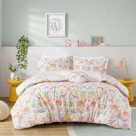 Uhk10-0231 Urban Habitat Kids Queen Comforter Set Favorite Jungle Animals Fun Safari Adventures Print Bci