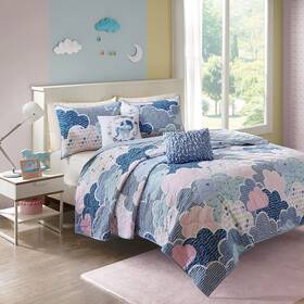 Uhk13-0020 Urban Habitat Kids Reversible Cotton Quilt Set - Vibrant Fun Playful Print