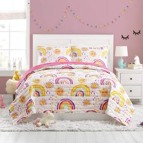 Urban Playground 041808967645 Rainbows And Suns 2-piece Quilt Set - Twin