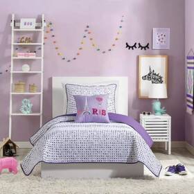 A010718prnas Urban Playground New Joyceline Twin Quilt Set Purple