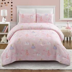 A013124pkeds Urban Playground Fairytale Princess Comforter And Pillow Sham Set - 3 Piece S