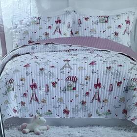 A022420pknds Urban Playground Pretty In Paris 3-piece Quilt Set - Full/queen