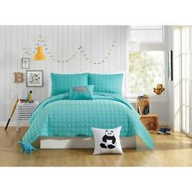 C018218prnds Urban Playground Kids Denita Aqua 3-piece Quilt Set Full/queen