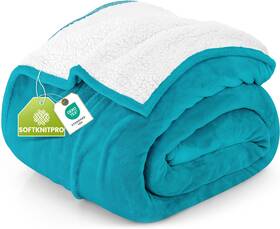 Utopia Bedding 840143501909 Sherpa Blanket King Size 90x102 Inch Turquoise