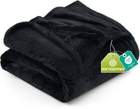 Utopia Bedding 840143516736 Fleece Blanket Queen Size Black 90x90 Inch