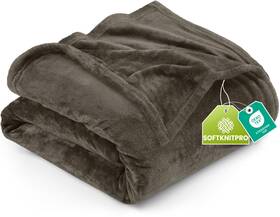 Utopia Bedding 840143529248 Fleece Blanket Queen Size Brown 90x90 Inch