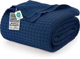 Ub1881 Utopia Bedding Navy 100% Cotton Waffle Blanket 300 Gsm Queen - Ub1881 Utopia Bedding Navy 100% Cotton Waffle Blanket 300 Gsm Queen -