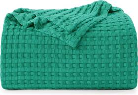 Ub2335 Utopia Bedding Emerald Green 100% Cotton Waffle Blanket Twin