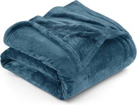 Ub3150 Utopia Bedding Fleece Blanket Queen Size Stone 90x90 Inch Blue