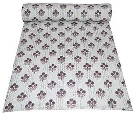 Gdr0812 V Vedant Designs Indian Handmade Queen Cotton Kantha Quilt Throw Blanket Bedspread