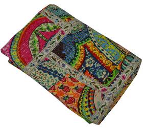 Gdrs0159 V Vedant Designs Indian Handmade Twin/queen/king Size Cotton Patchwork Kantha Quilt Reversible